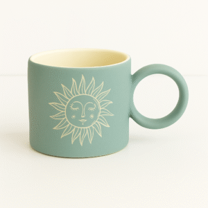 ماگ دسته گرد طرح ماه و خورشید